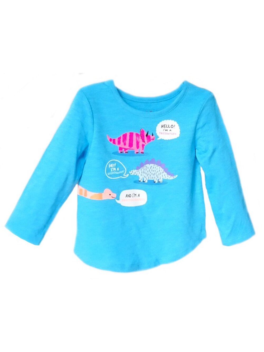 Cat & Jack Baby Boys T-Shirt Dinosaurs Graphic Tee Long Sleeve Panama Blue 18M - Picture 2 of 3